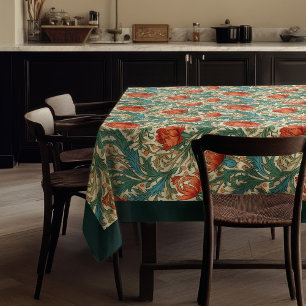 William Morris Pimpernel Terracotta Pastellgrün Tischdecke