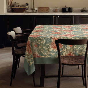 William Morris Pimpernel Terracotta Pastellgrün Tischdecke