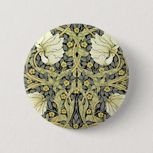 William Morris Pimpernel Tulpen Botanische Kunst Button