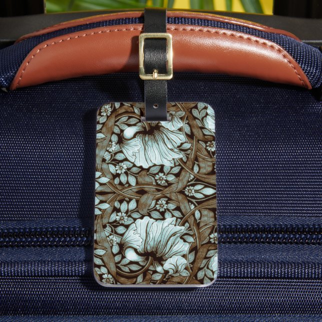 William Morris Pimpernel Vintag Floral Gepäckanhänger (Vorderseite Insitu 2)