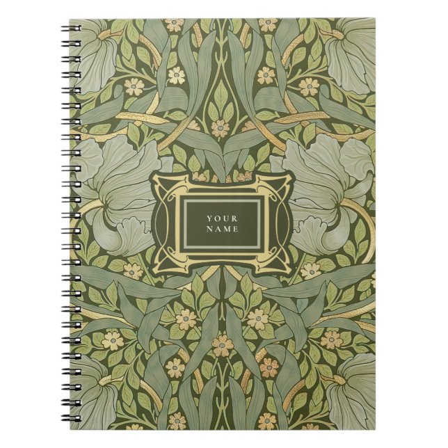 William Morris Pimpernel Vintag-Muster-Notebook Notizblock (Vorderseite)