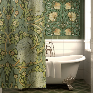 William Morris Pimpernel Vintage-Muster Duschvorhang