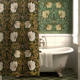 William Morris Pimpernel Warm Yellow Art Nouveau Duschvorhang