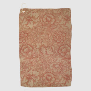 William Morris Pink Poppy Blume Floral Golfhandtuch