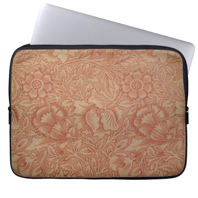 William Morris Pink Poppy Blume Floral Laptopschutzhülle (Vorderseite)