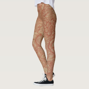 William Morris Pink Poppy Blume Floral Leggings