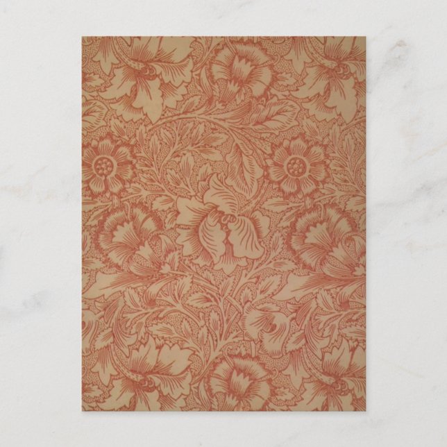 William Morris Pink Poppy Blume Floral Postkarte (Vorderseite)