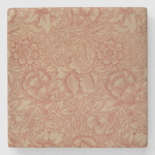 William Morris Pink Poppy Blume Floral Steinuntersetzer