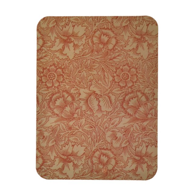 William Morris Pink Poppy Flower Floral Magnet (Vertikal)