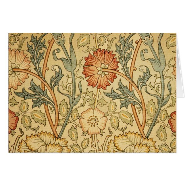 William Morris Pink Rose Blume Wallpaper Pattern (Vorderseite (Horizontal))