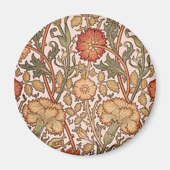 William Morris Pink Rose Blume Wallpaper Pattern Magnet (Vorne)