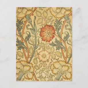 William Morris Pink Rose Blume Wallpaper Pattern Postkarte