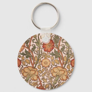 William Morris Pink Rose Blume Wallpaper Pattern Schlüsselanhänger