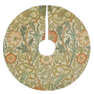 William Morris Pink Rose Border Florales Kunstwerk Polyester Weihnachtsbaumdecke