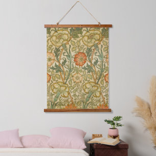 William Morris Pink Rose Border Florales Kunstwerk Wandteppich Mit Holzrahmen