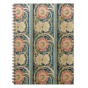 William Morris Pinke Seidene Florale Stickerei Ant Notizblock