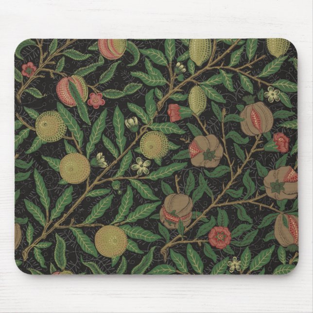 William Morris Pomegranate Black Fruit Mousepad (Vorne)