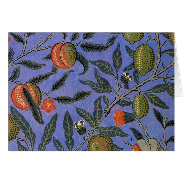 William Morris Pomegranate Blue Colorful Wallpaper (Vorderseite (Horizontal))