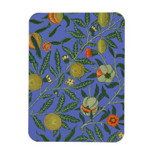 William Morris Pomegranate Blue Colorful Wallpaper Magnet