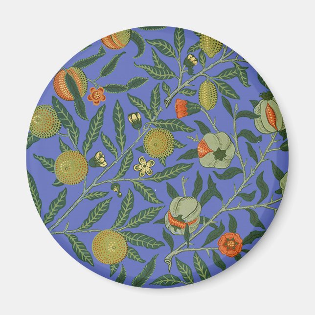 William Morris Pomegranate Blue Colorful Wallpaper Magnet (Vorne)
