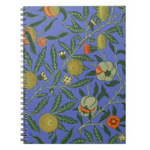 William Morris Pomegranate Blue Colorful Wallpaper Notizblock