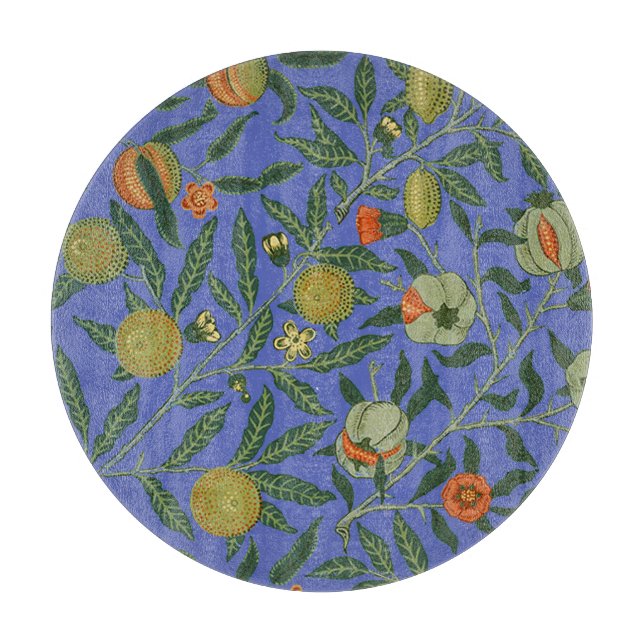 William Morris Pomegranate Blue Colorful Wallpaper Schneidebrett (Vorderseite)