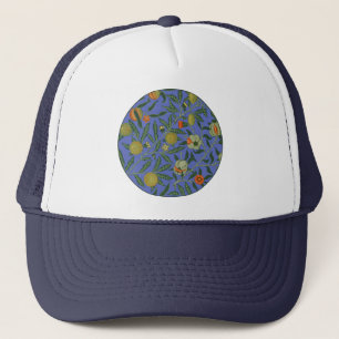 William Morris Pomegranate Blue Colorful Wallpaper Truckerkappe