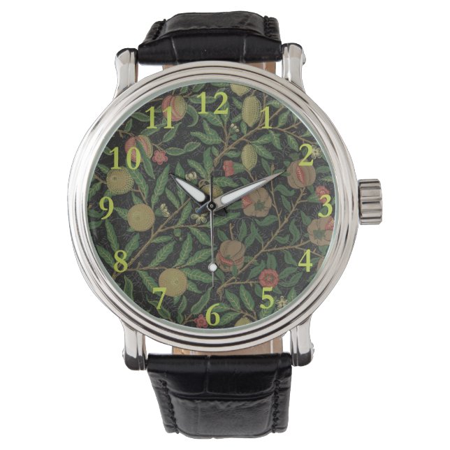 William Morris Pomegranate Classic Frucht Armbanduhr (Vorderseite)