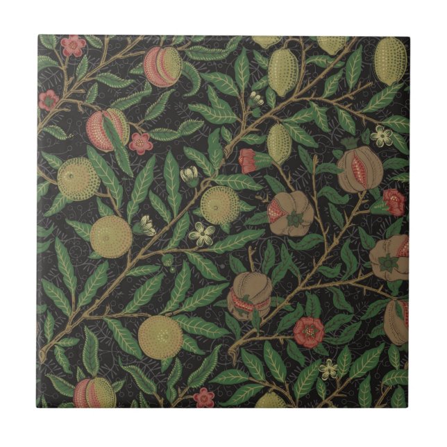 William Morris Pomegranate Classic Frucht Fliese (Vorderseite)