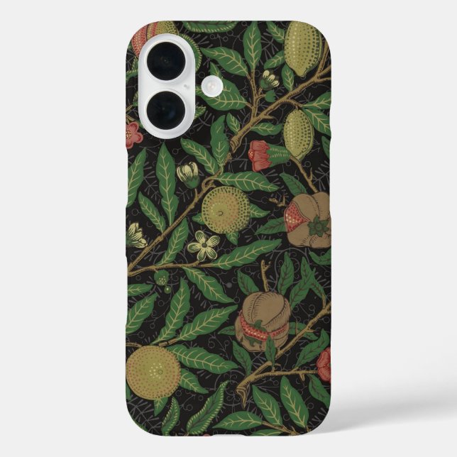William Morris Pomegranate Classic Frucht iPhone 16 Hülle (Rückseite)
