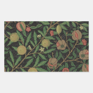 William Morris Pomegranate Classic Frucht Rechteckiger Aufkleber