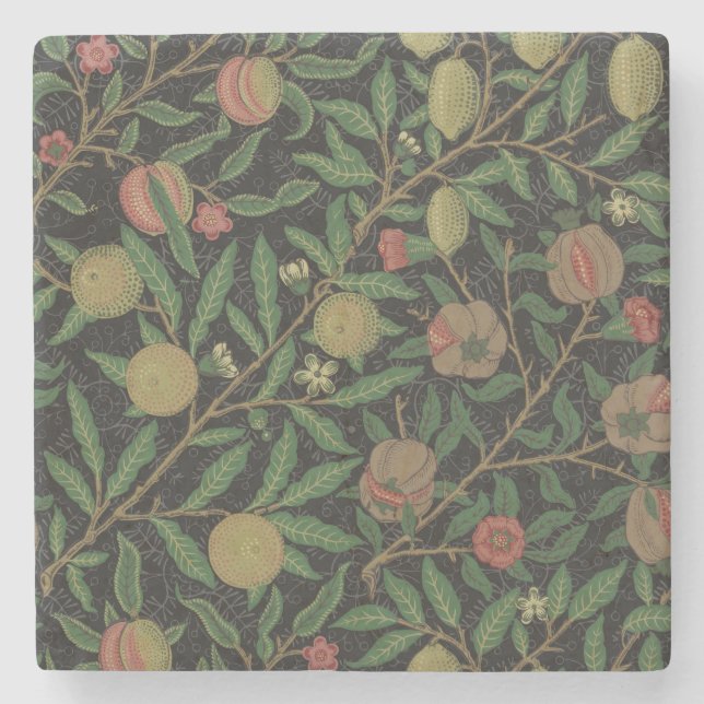 William Morris Pomegranate Classic Frucht Steinuntersetzer (Vorderseite)