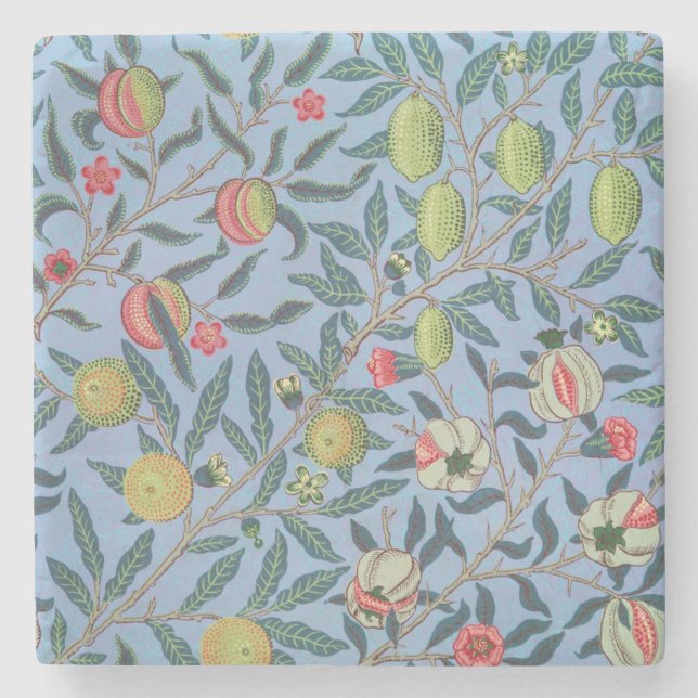 WILLIAM MORRIS "POMEGRANATE" DESIGN STONE UNTERSET STEINUNTERSETZER (Vorderseite)