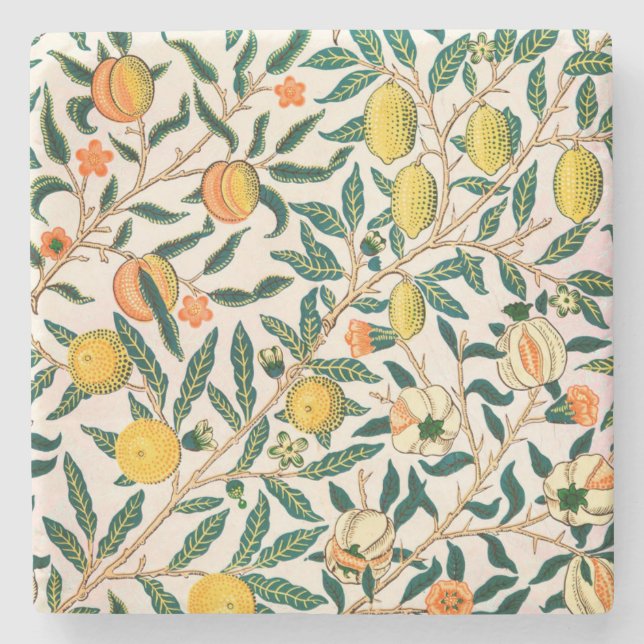 WILLIAM MORRIS "POMEGRANATE" DESIGN STONE UNTERSET STEINUNTERSETZER (Vorderseite)