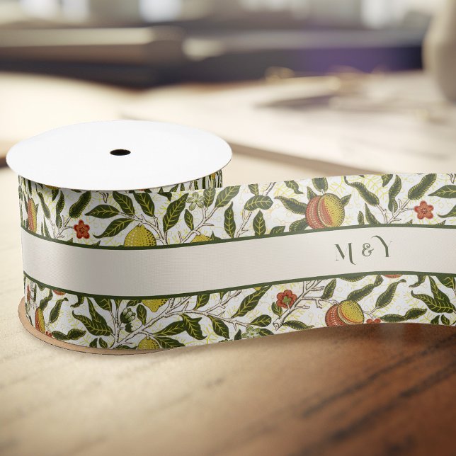William Morris Pomegranate Lemons Fruchtmuster Satinband (Von Creator hochgeladen)
