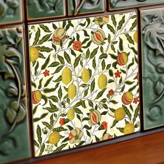 William Morris Pomegranate Lemons Vintag Pattern Fliese (Von Creator hochgeladen)