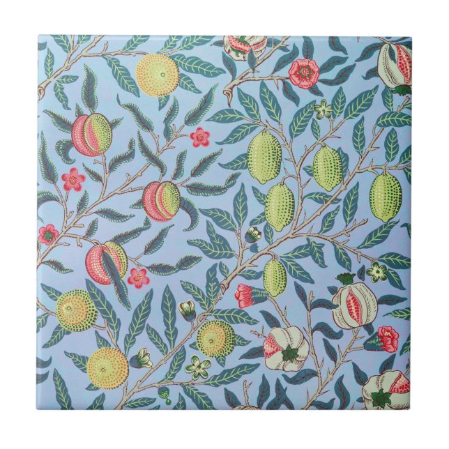 William Morris Pomegranate Pastel Frucht Muster Fliese (Vorderseite)