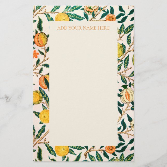 WILLIAM MORRIS "POMEGRANATE" PATTERSTATIONERY BRIEFPAPIER (Vorderseite)