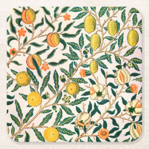 WILLIAM MORRIS "POMEGRANATE" SQUARE PAPER UNTERSET RECHTECKIGER PAPPUNTERSETZER