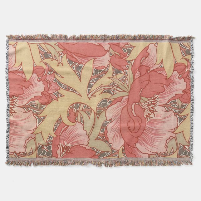 William Morris Poppies Floral Decke (Vorderseite)