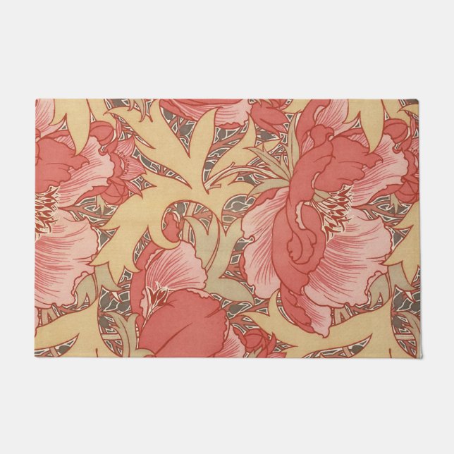 William Morris Poppies Floral Fußmatte (Vorderseite)