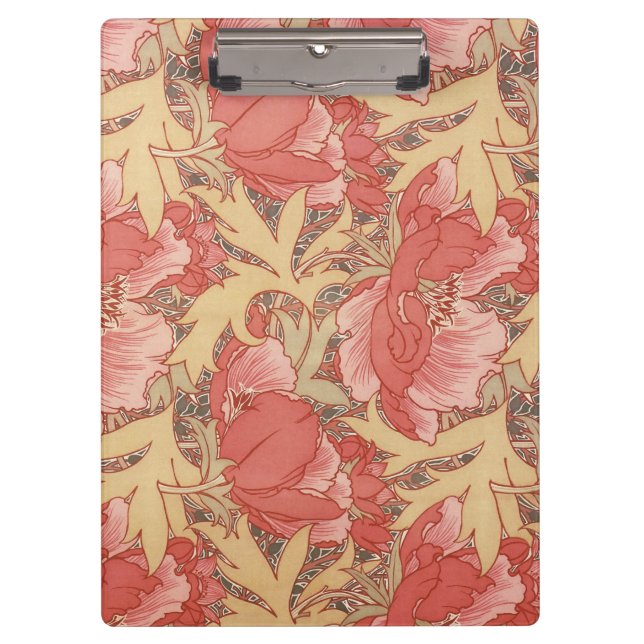 William Morris Poppies Floral Klemmbrett (Vorderseite)