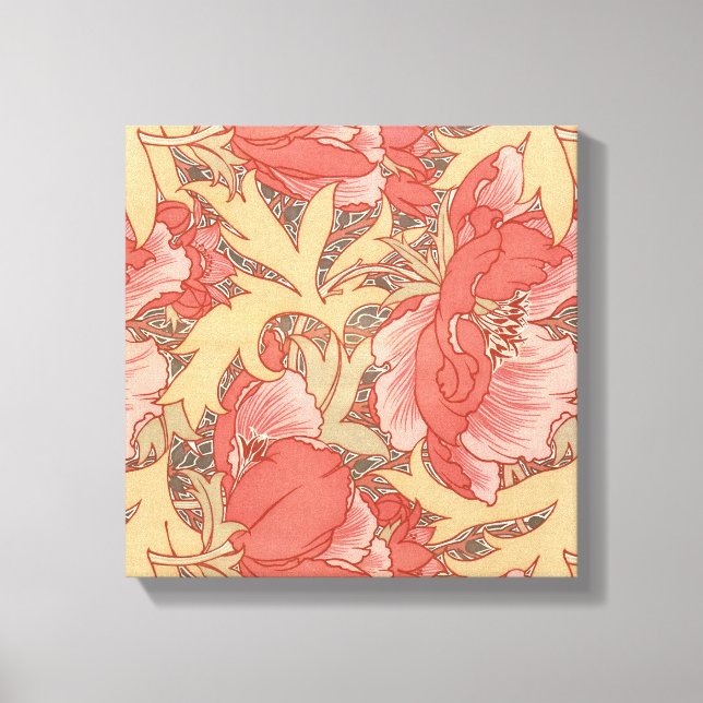William Morris Poppies Floral Leinwanddruck (Vorderseite)