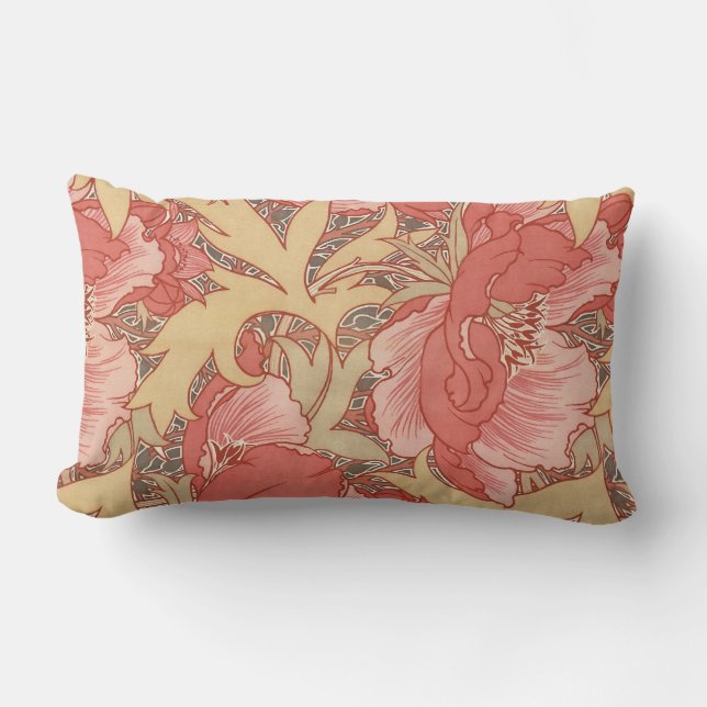 William Morris Poppies Floral Lendenkissen (Vorderseite)