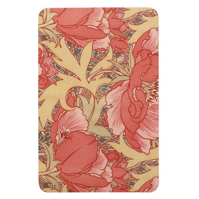 William Morris Poppies Floral Magnet (Vertikal)