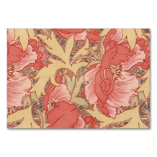 William Morris Poppies Floral Tischnummer (Vorderseite)