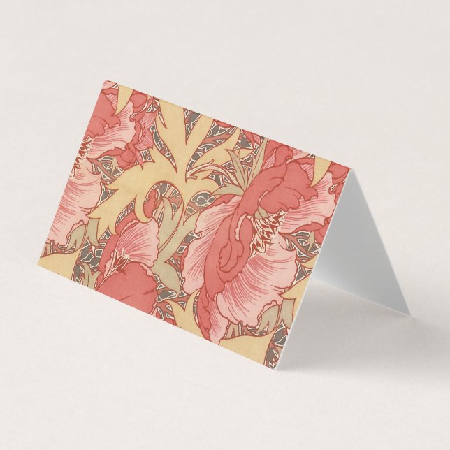 William Morris Poppies Floral Visitenkarten (Vorderseite)