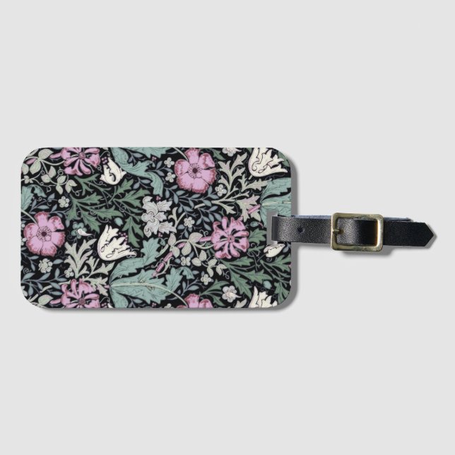 William Morris Poppy Botanical Victorian Wallpaper Gepäckanhänger (Vorderseite (Horizontal))