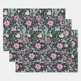 William Morris Poppy Botanical Victorian Wallpaper Geschenkpapier Set