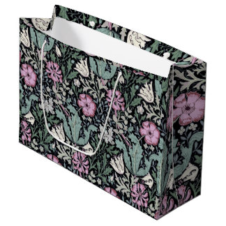 William Morris Poppy Botanical Victorian Wallpaper Große Geschenktüte